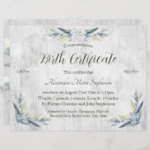 Papier Nouveau certificat de naissance commémoratif Empre (Devant / Derrière)