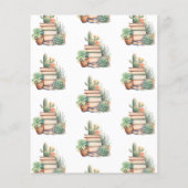 Papier Nouveau Chapitre Cactus & Livres Baby shower Invit (Dos)