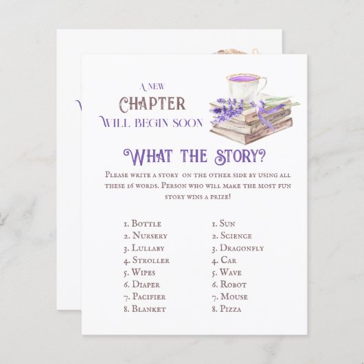 Papier Nouveau Chapitre Commencer Lavender Story Baby sho (Devant / Derrière)