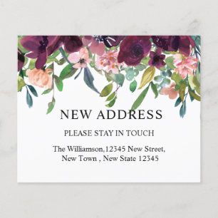 Papier Nouvelle Adresse Économique   Fleurs Aquarelle & F