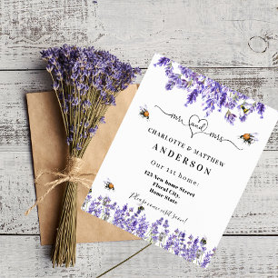 Papier Nouvelle adresse maison lavande abeilles déménagem