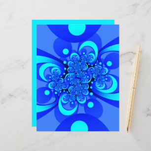 Papier Nuances de bleu moderne art fractal Abstrait
