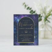 Papier NUDGET Starry Nuit violet bleu mariage INVITE (Debout devant)
