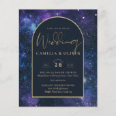 Papier NUDGET Starry Nuit violet bleu mariage INVITE (Devant)