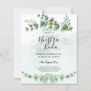 Papier Nuesta Boda Faire-part de mariage Or de verdure