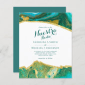 Papier Nuestra Boda AGATE Gold Mariage espagnol INVITE (Devant / Derrière)