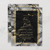 Papier NUESTRA BODA Black Gold Ink Wedding INVITE (Devant / Derrière)