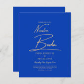 Papier NUESTRA BODA Blue Monochrome Mariage NVITE (Devant / Derrière)