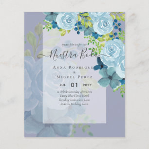 Papier NUESTRA BODA BUDGET Floral Bleu Dusty
