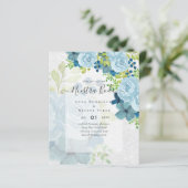 Papier NUESTRA BODA BUDGET Floral Bleu Dusty (Debout devant)