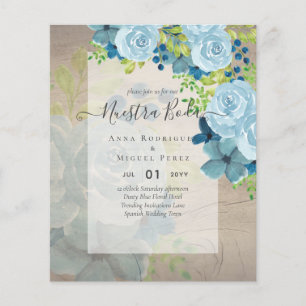 Papier NUESTRA BODA BUDGET Floral Bleu Dusty