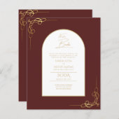 Papier Nuestra Boda Budget Or Accent Invitation bilingue (Devant / Derrière)