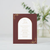 Papier Nuestra Boda Budget Or Accent Invitation bilingue (Debout devant)