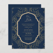 Papier Nuestra Boda Gold Frame Mariage espagnol INVITE (Devant / Derrière)