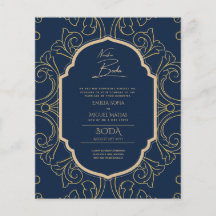 Nuestra Boda Gold Frame Mariage espagnol INVITE
