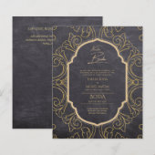 Papier Nuestra Boda Gold Frame Mariage espagnol INVITE (Devant / Derrière)