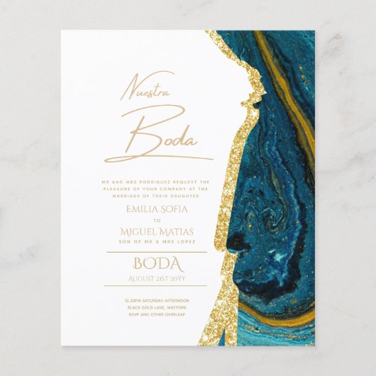 Papier Nuestra Boda Gold Texte AGATE Mariage INVITE (Devant)