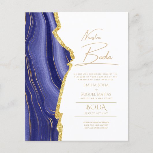 Papier Nuestra Boda Gold Texte AGATE Mariage INVITE (Devant)