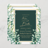 Papier Nuestra Boda Invitacion Vert Or (Devant / Derrière)