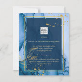 Papier NUESTRA BODA Marine Blue Gold Ink Wedding INVITE (Dos)