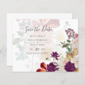 Papier NUESTRA BODA Plum Fall Floral Mariage espagnol (Devant / Derrière)
