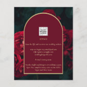 Papier NUESTRA BODA Red Roses Forest Green INVITATION d'h (Dos)