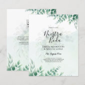 Papier NUESTRA BODA Verdure Faire-part de mariage espagno (Devant / Derrière)