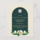 Papier NUESTRA BODA Vert Or Blanc Roses INVITATION d'hive (Dos)