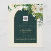 Papier NUESTRA BODA Vert Or Blanc Roses INVITATION d'hive (Dos)