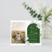 Papier NUESTRA BODA White Roses Espagnol Photo Invitation (Debout devant)