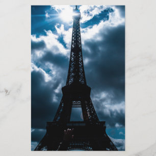 Papier Nuit bleue Tour Eiffel