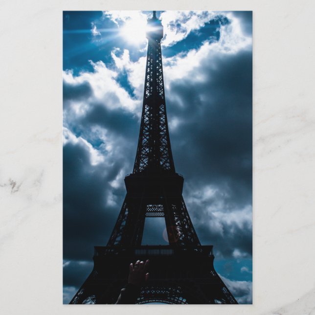 Papier Nuit bleue Tour Eiffel (Devant)
