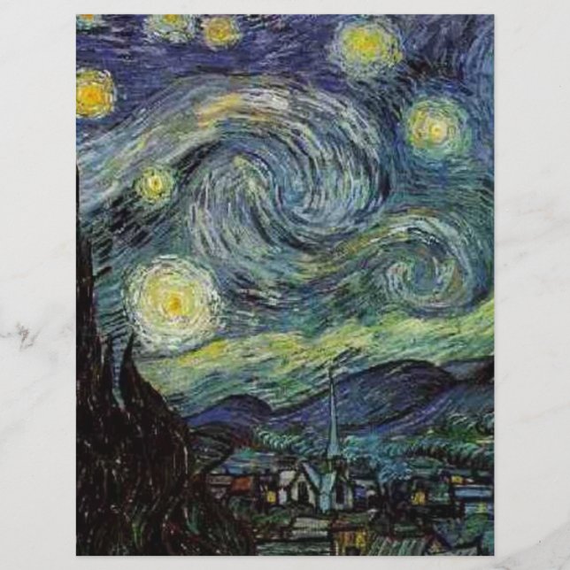 Papier Nuit étoilée par Vincent van Gogh. (Devant)