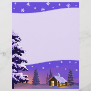 Papier Nuit silencieuse En-têtes de Noël du village de