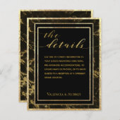 Papier Nuits En Granite & Or Détails Mariage Encadré (Devant / Derrière)
