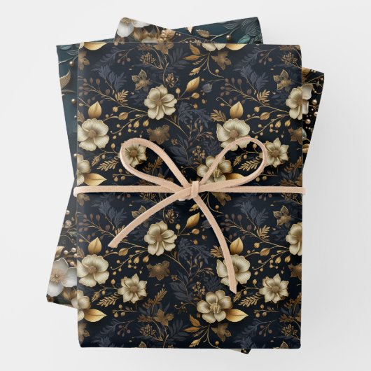 Papier numérique luxueux Gold Foil pour Noël (En situation)