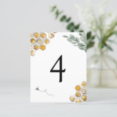 Papier Numéro de table de la douche d'abeille et d'eucaly (Debout devant)