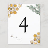 Papier Numéro de table de la douche d'abeille et d'eucaly (Dos)