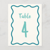 Papier Numéro de table de mariage à bordure ondulée gras  (Devant)