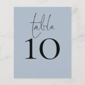 Papier Numéro de table de Mariage bleu foncé du script (Dos)