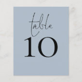 Papier Numéro de table de Mariage bleu foncé du script (Devant)