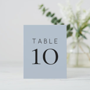 Papier Numéro de table de mariage bleu poussiéreux simple