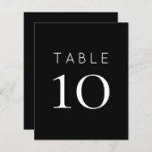 Papier Numéro de table de Mariage noir blanc simple (Devant / Derrière)