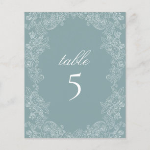 Papier Numéro de table de mariage Régence bleu poussiéreu