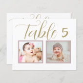 Papier Numéro de table de mariage unique et élégant (Devant / Derrière)