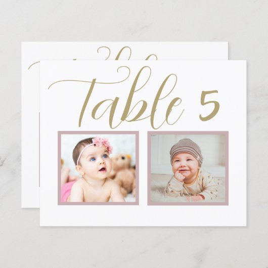 Papier Numéro de table de mariage unique et élégant (Devant / Derrière)