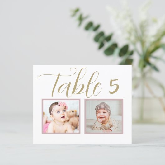 Papier Numéro de table de mariage unique et élégant (Debout devant)