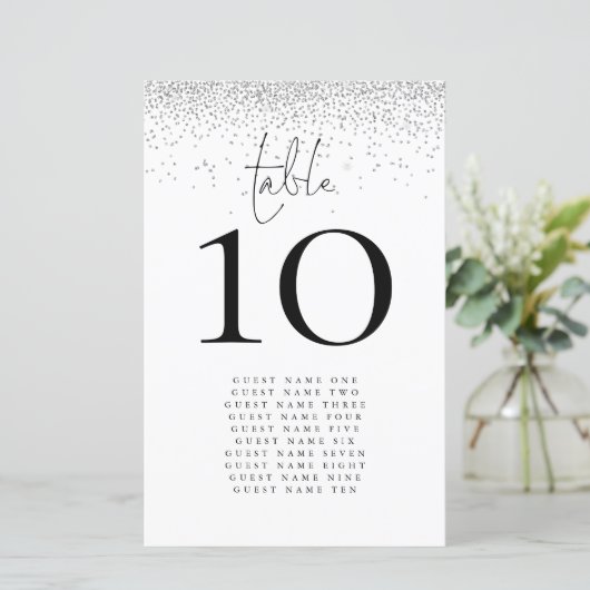 Papier Numéro de table du Mariage des noms de Parties sci (Debout devant)