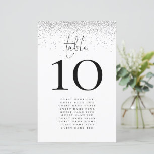 Papier Numéro de table du Mariage des noms de Parties sci