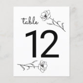 Papier Numéro de table du Mariage fleur sauvage (Dos)